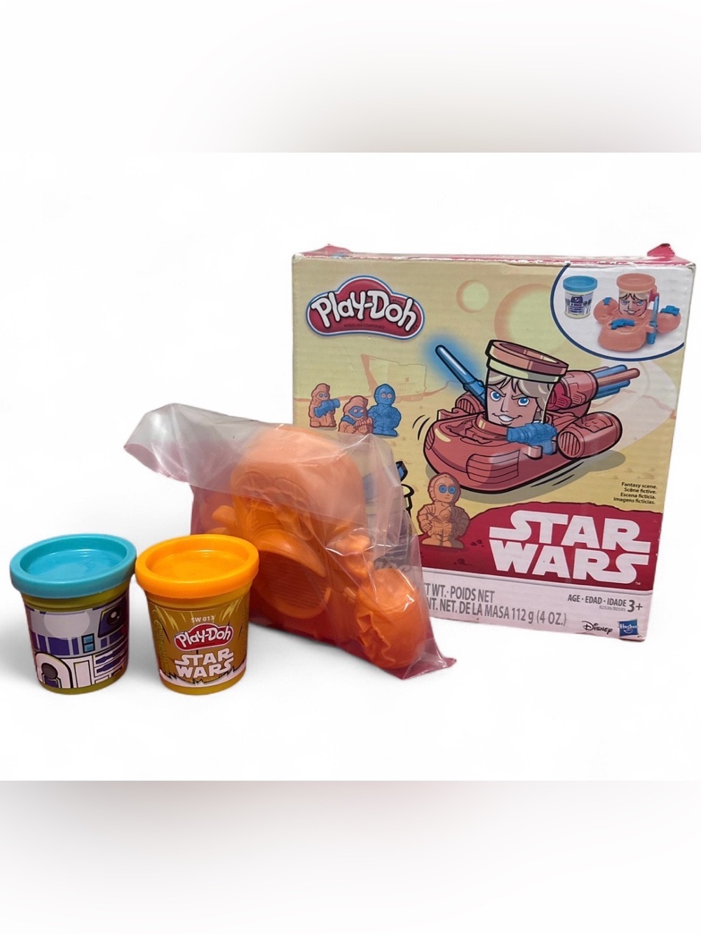 2015 Play-Doh Star Wars Luke Skywalker Landspeeder Can-Heads Set R2-D2 C-3PO